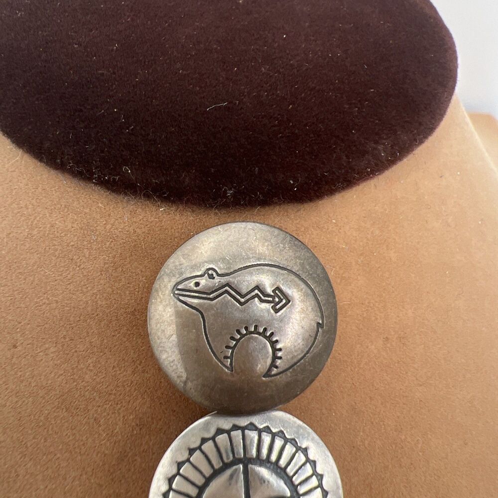 Set Of 5 Sterling Silver Button Covers Western Native American Snap On Vintage - Picture 2 of 9